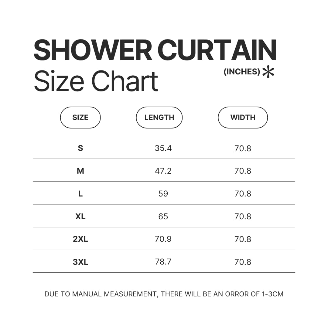 Shower Curtain Size Chart - Blue Lock Gifts