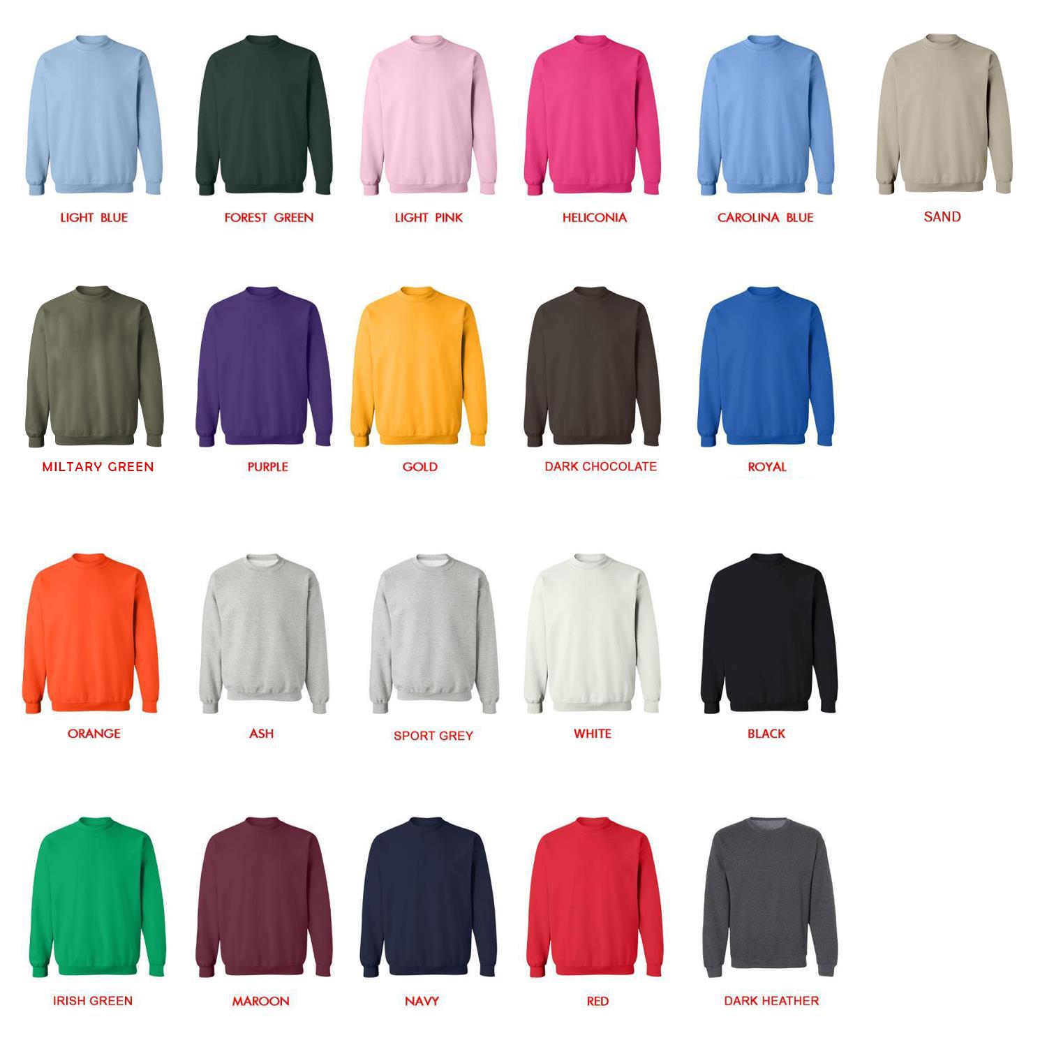 sweatshirt color chart - Blue Lock Gifts