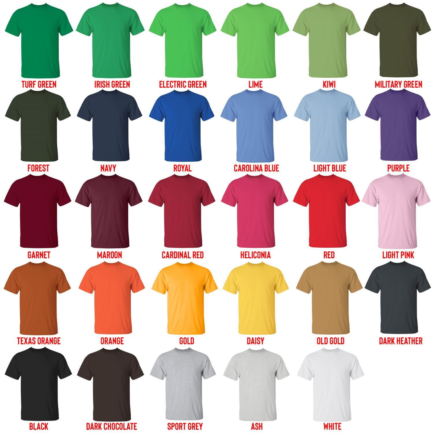 t shirt color chart - Blue Lock Gifts