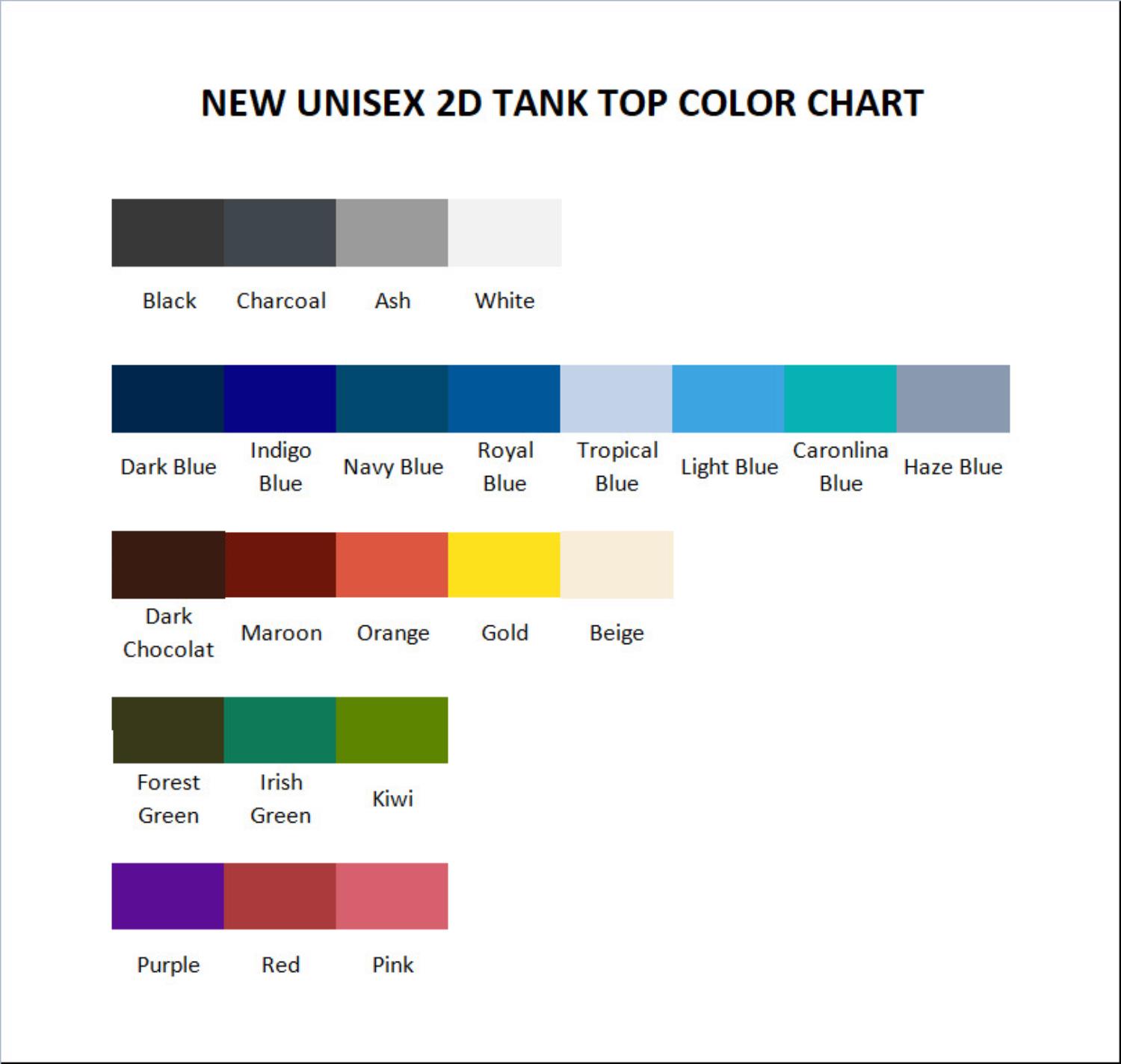 tank top color chart - Blue Lock Gifts